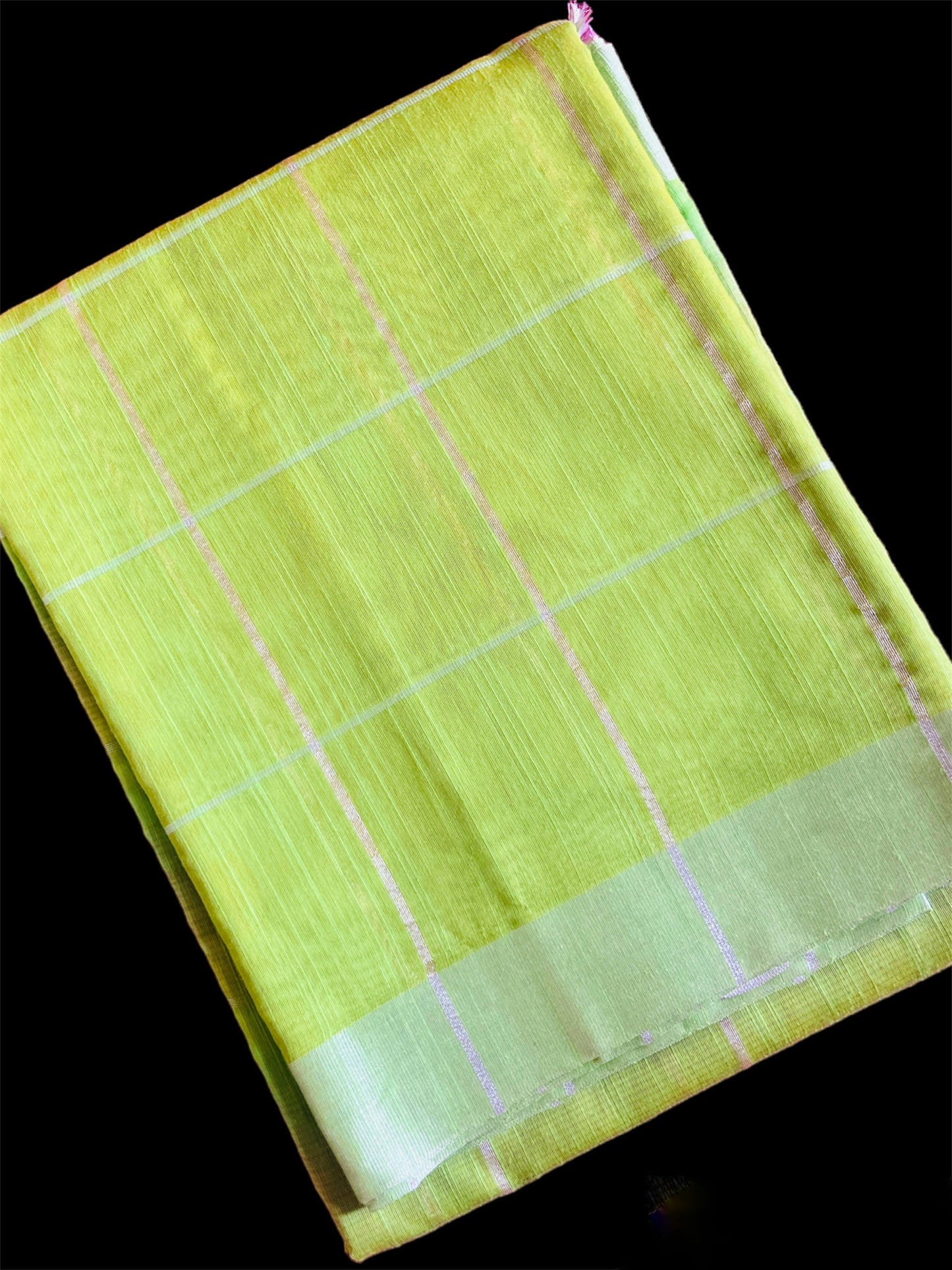 Green Color Cotton Readymade/Easy Saree (Clearance)