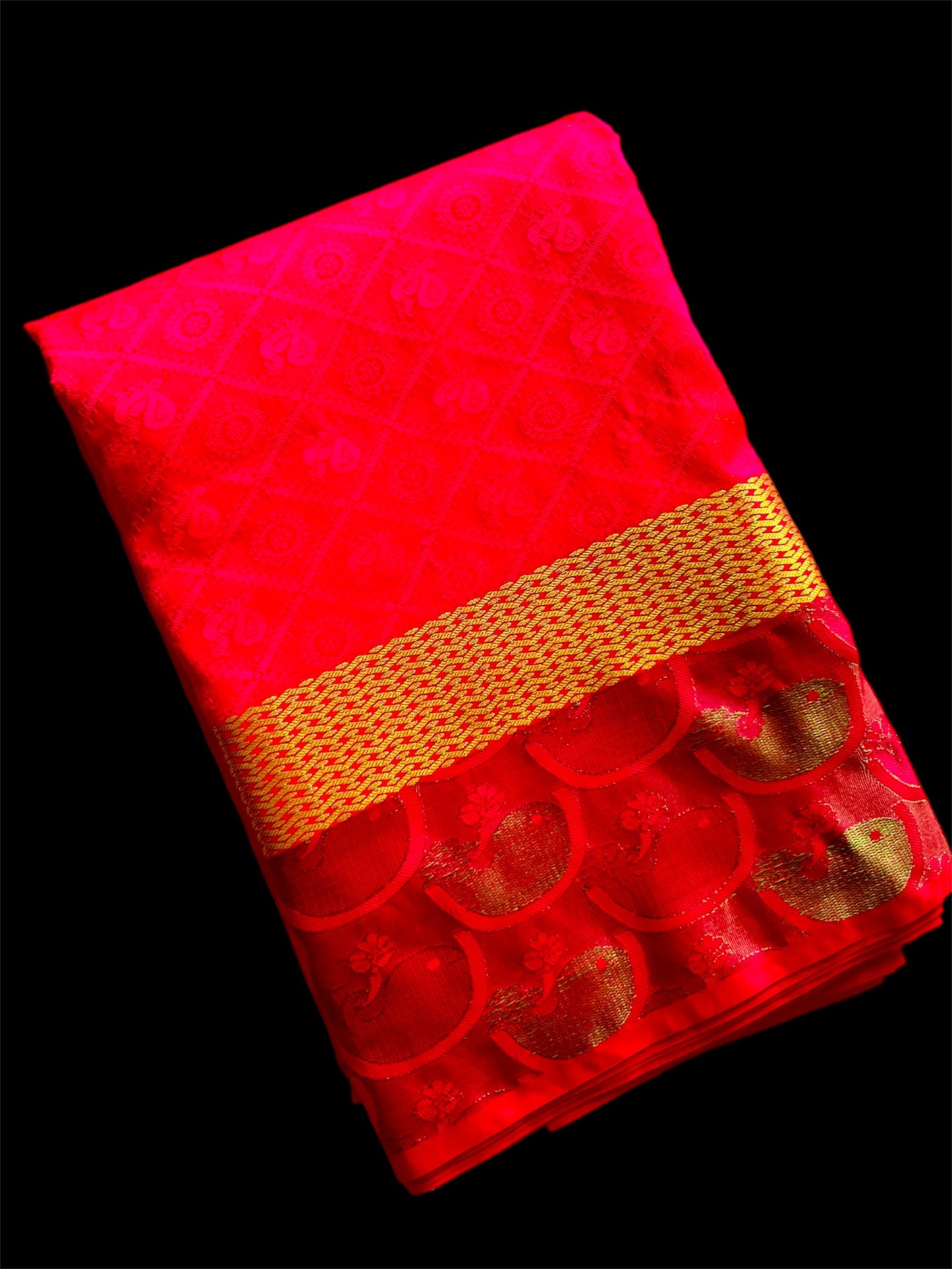 Neon Pink Color Silk Readymade/Easy Saree (Clearance)