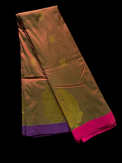 Brown Color Silk Readymade/Easy Saree (Clearance)