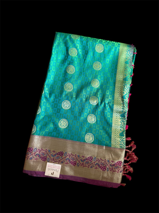Green Kanjivaram Readymade Saree (Clearance)