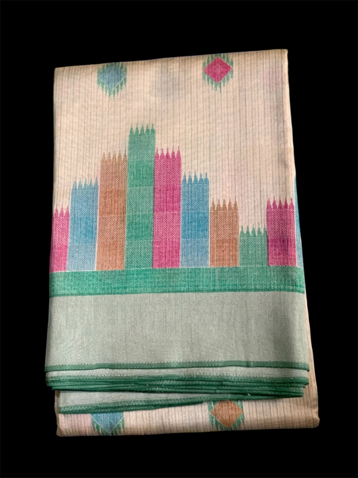 Off White Color Silk Readymade/Easy Saree