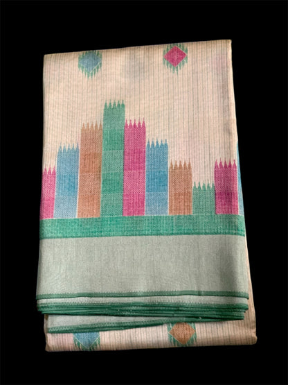 Off White Color Silk Readymade/Easy Saree