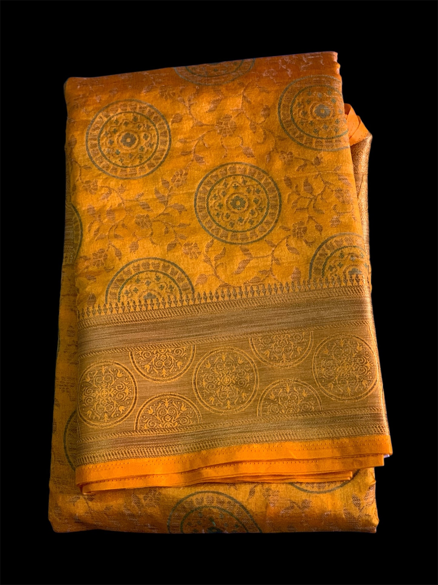 Mustard Color Silk Readymade/Easy Saree