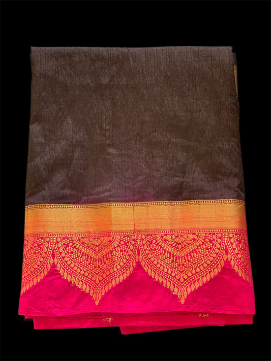 Black Color Silk Readymade/Easy Saree