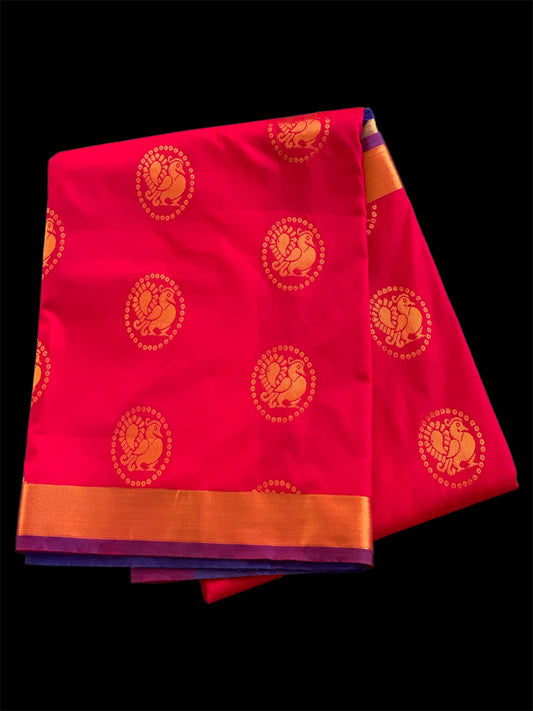 Red Color Silk Readymade/Easy Saree