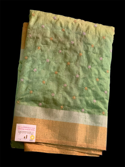 Pastel Green Color Silk Readymade/Easy Saree