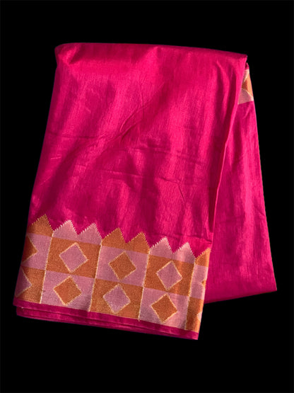 Pink Color Silk Readymade/Easy Saree