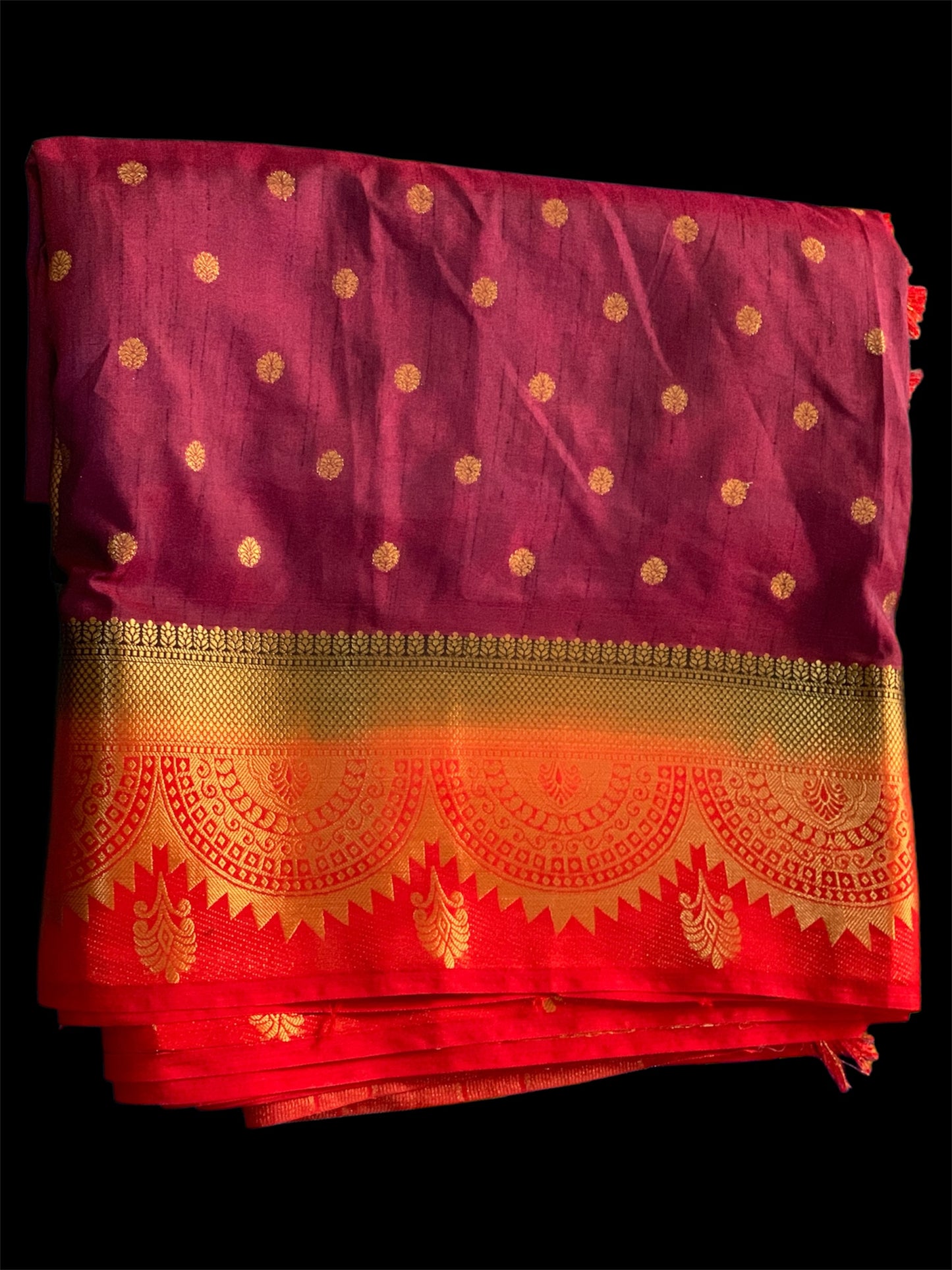 Burgundy Color Silk Readymade/Easy Saree