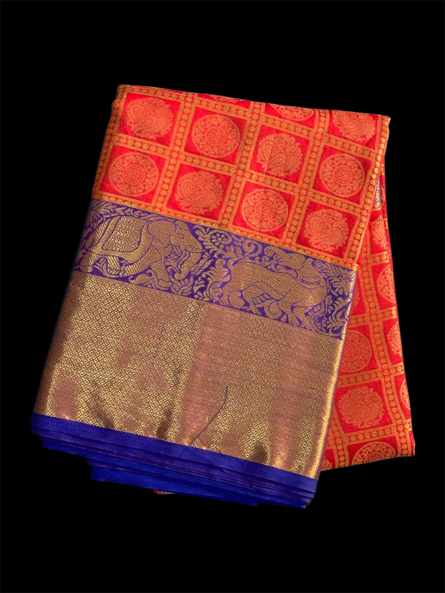 Red Color Silk Readymade/Easy Saree