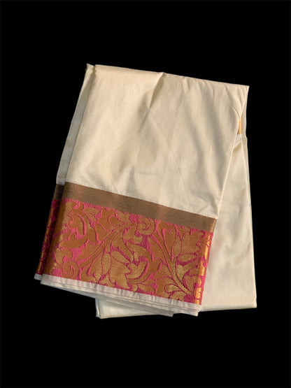 White Color Silk Readymade/Easy Saree