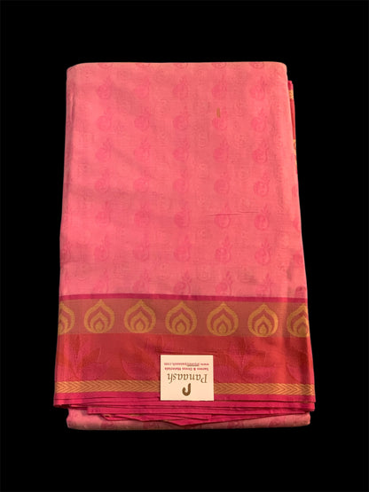 Pink Cotton Readymade/Easy Saree