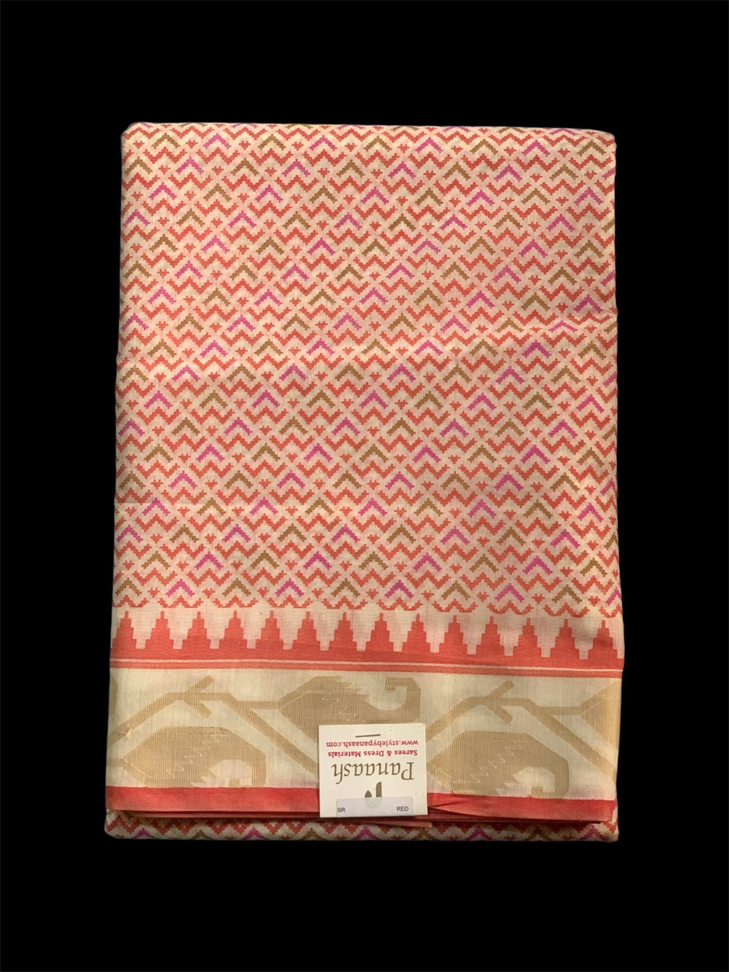 Peach Cotton Readymade/Easy Saree