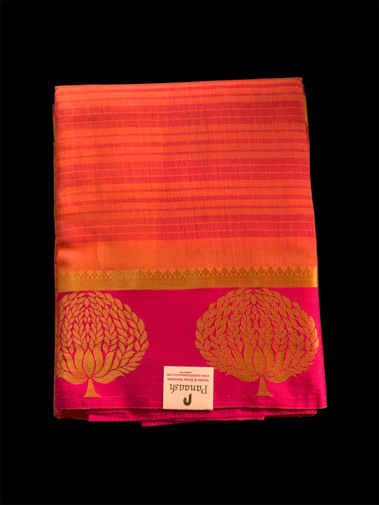 Pink Cotton Readymade/Easy Saree