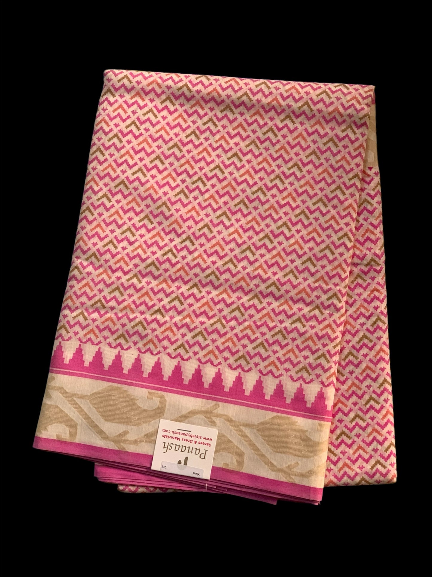 Pink Cotton Readymade/Easy Saree