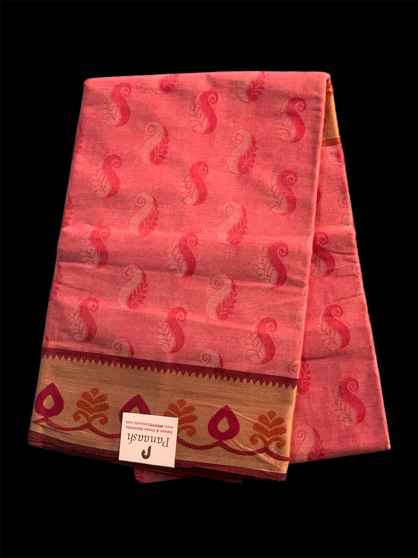 Pink Cotton Readymade/Easy Saree