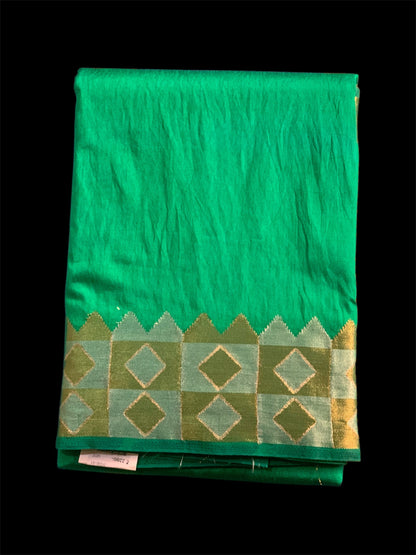 Green silk Readymade/Easy Saree