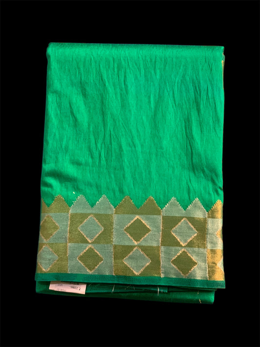 Green silk Readymade/Easy Saree