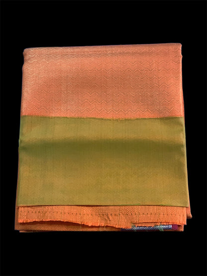 Orange Banarasi Readymade/Easy Saree