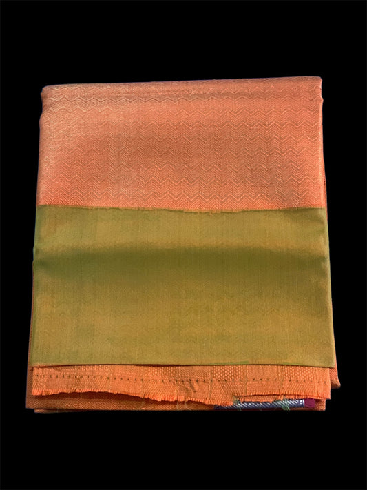 Orange Banarasi Readymade/Easy Saree
