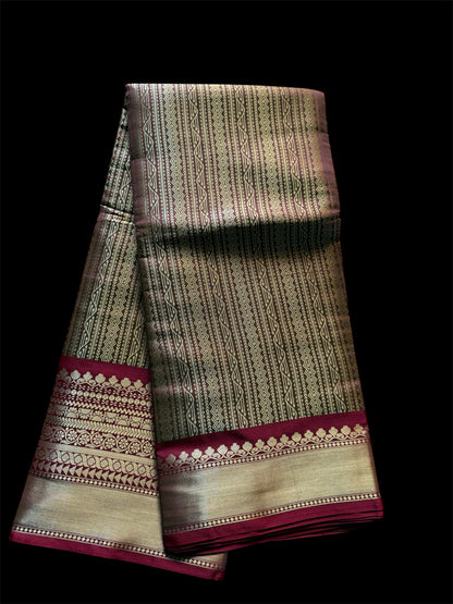 Golden Tissue Silk Readymade/Easy Saree