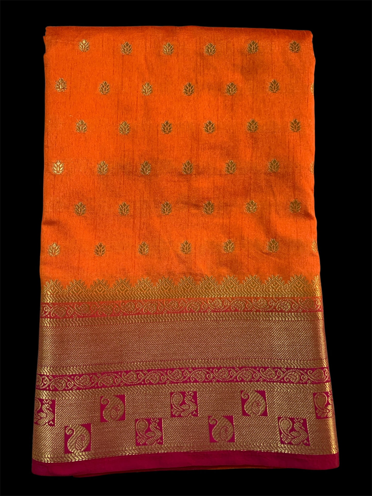 Orange Color Raw Silk Readymade/Easy Saree by Stylebypanaash