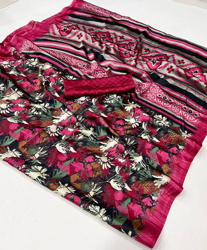 Multicolor Crepe Silk Casual Readymade/Easy Saree