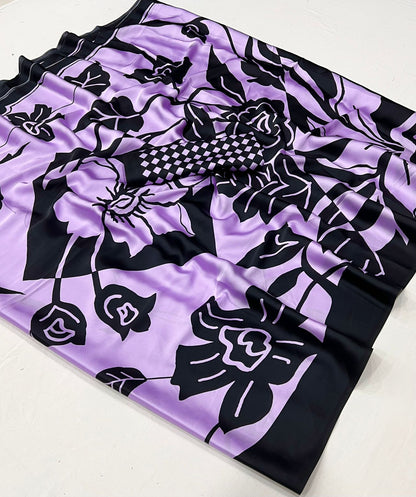 Lavender Crepe Silk Casual Readymade/Easy Saree