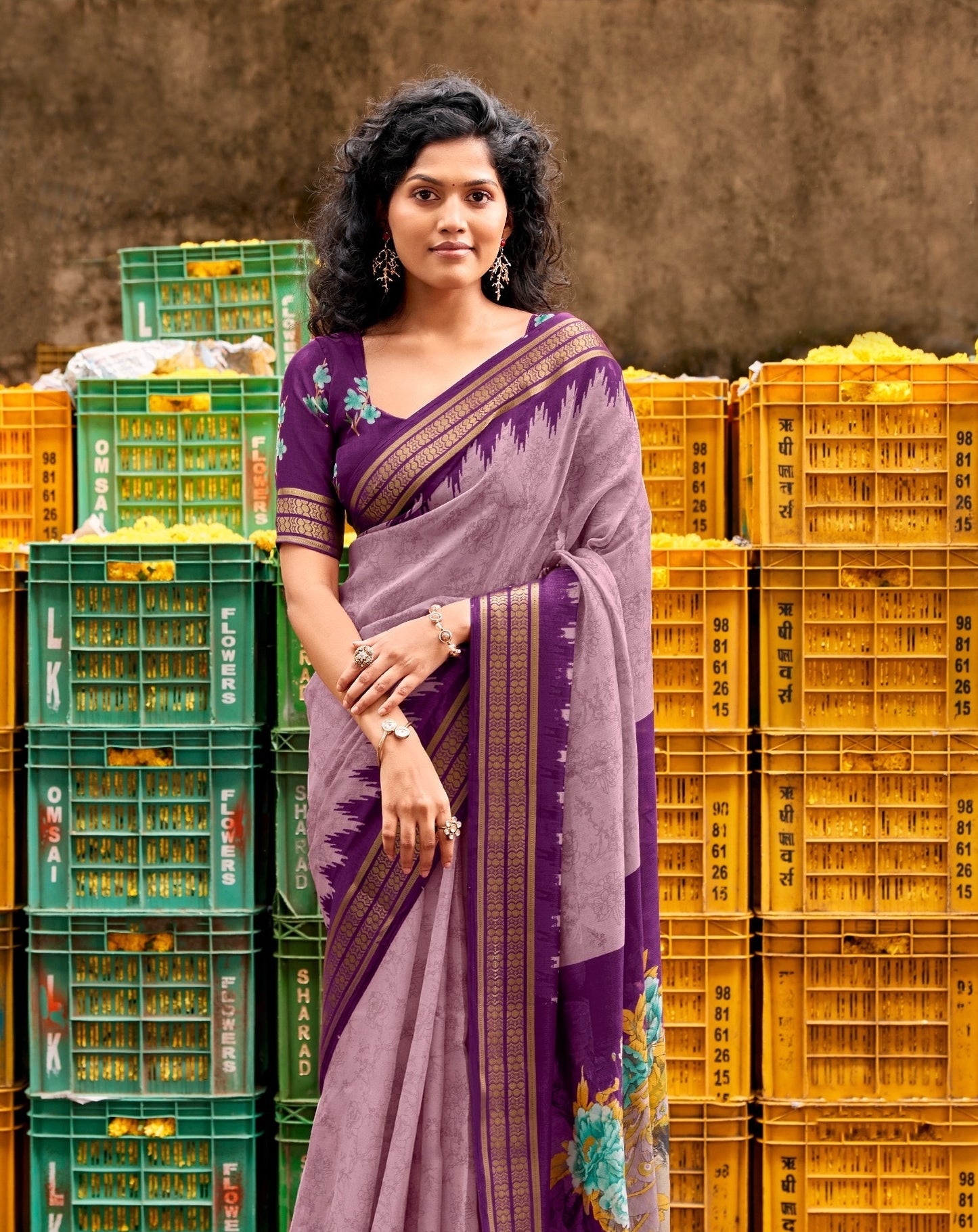 Mauve Cotton Ready To Wear/Easy Saree by Stylebypanaash 