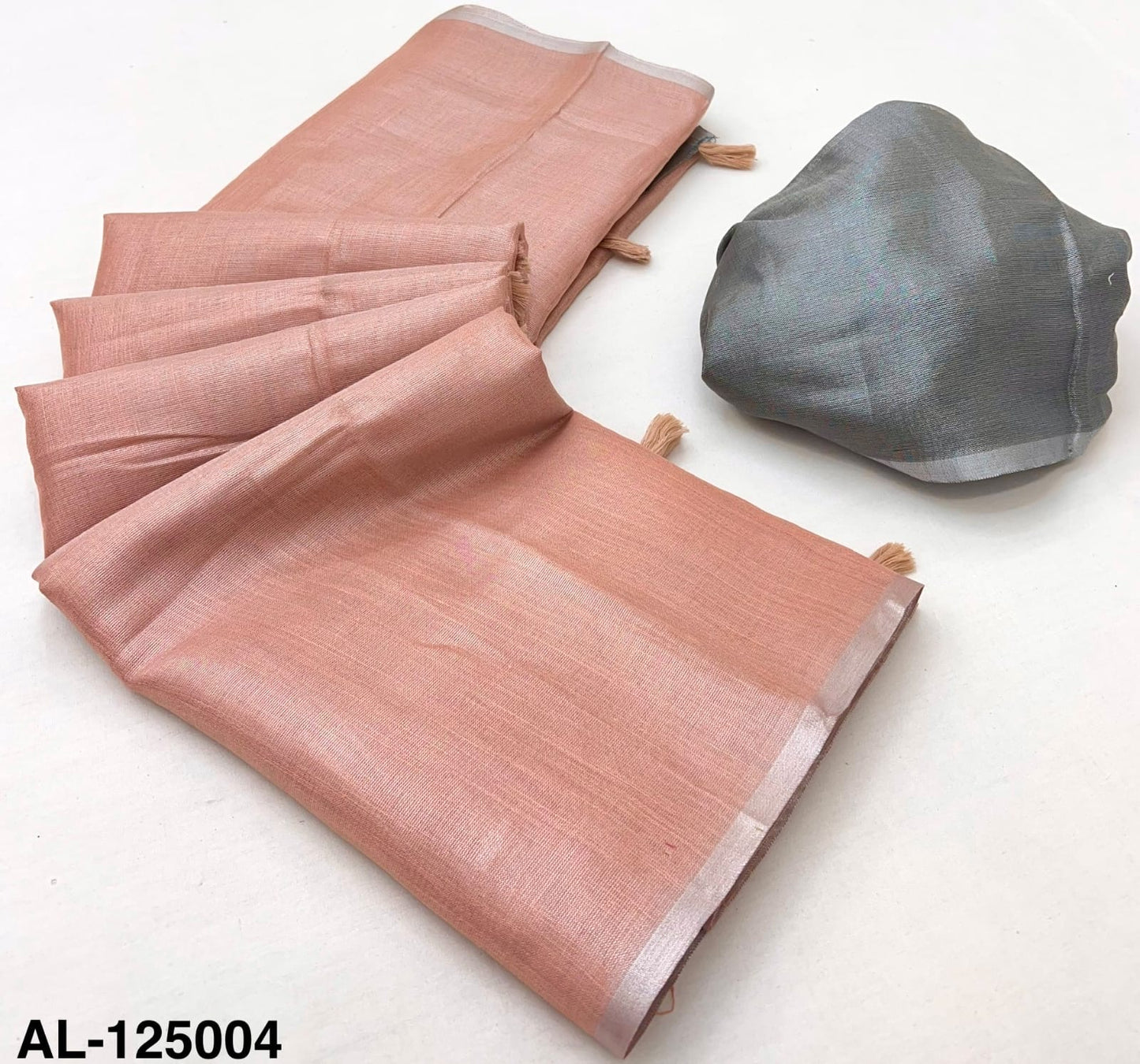 Peach Tissue Silk Ready To Wear/Easy Saree