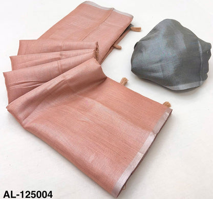 Peach Tissue Silk Ready To Wear/Easy Saree