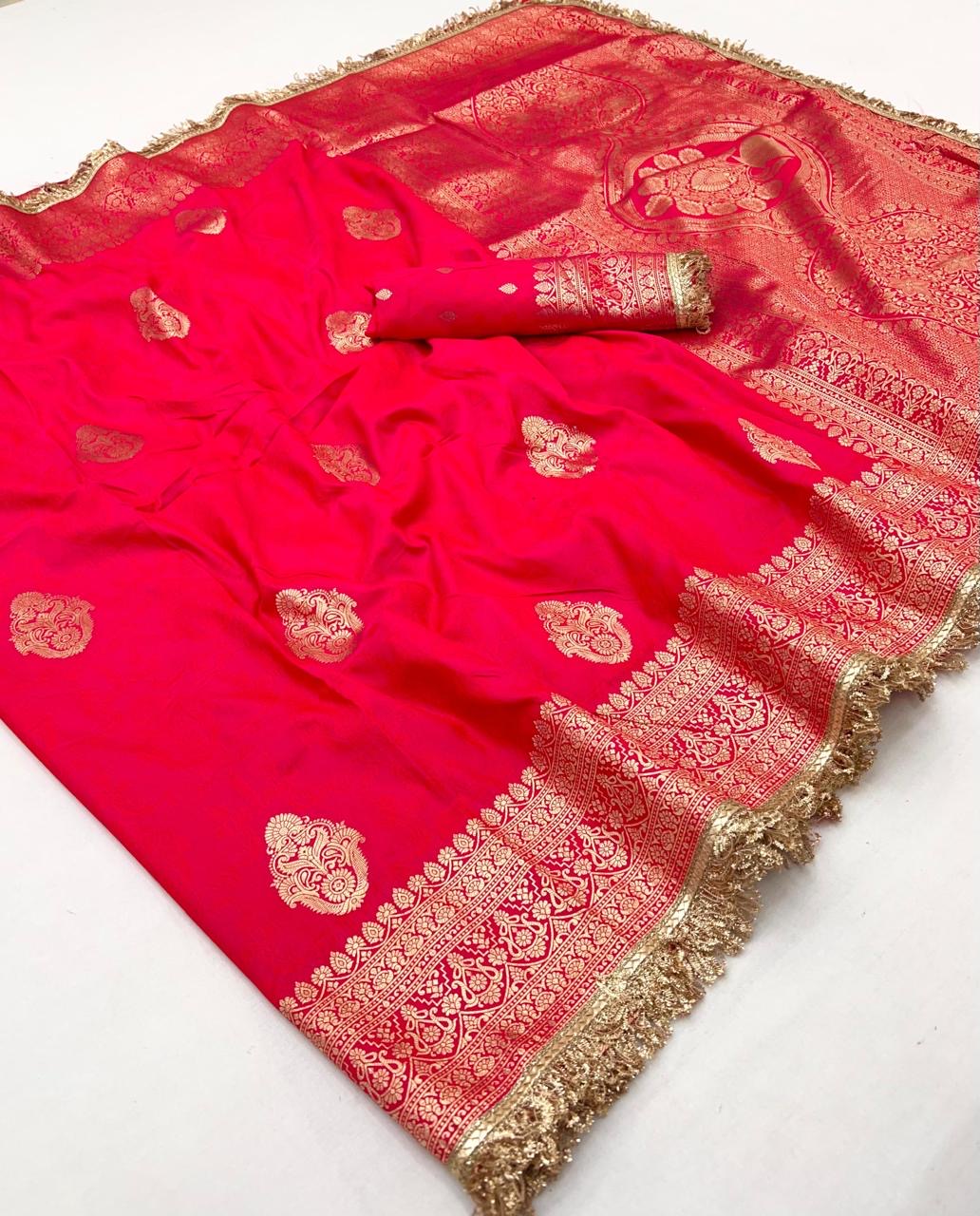 Fuchsia Banarasi Silk Readymade/Easy Saree