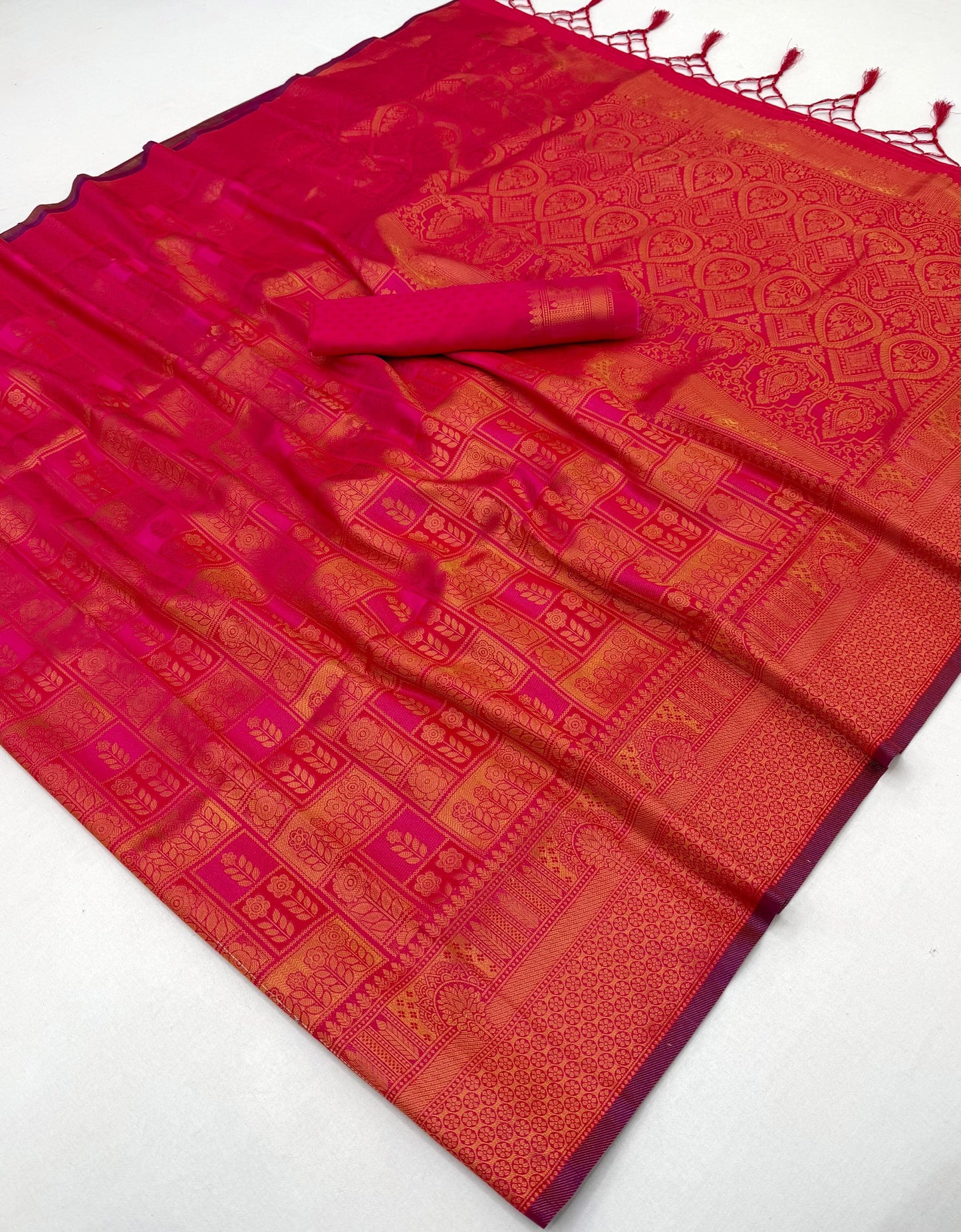 Red Kanjivaram Silk Ready to wear/Easy Saree - Panaash Saree