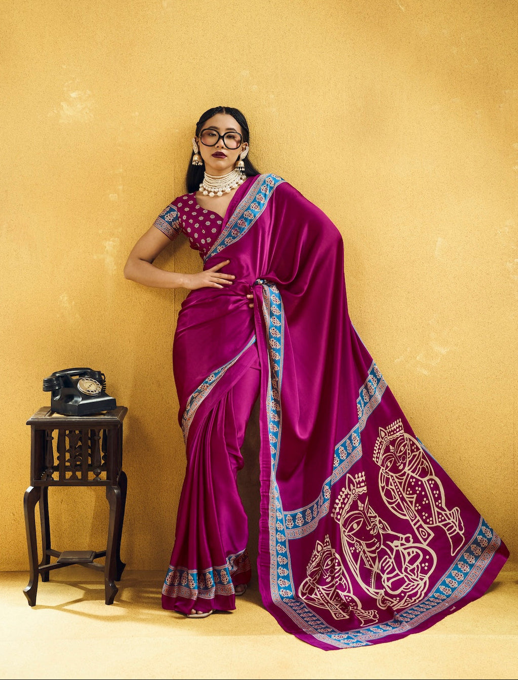magenta ready to wear saree by stylebypanaash