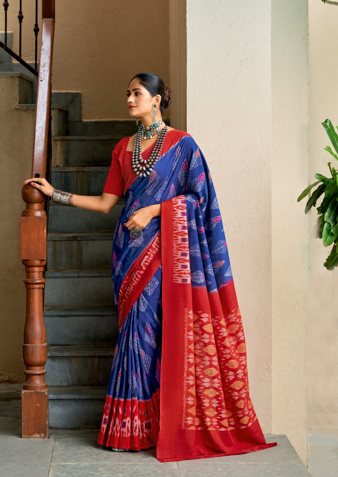 Multicolor Mul Mul Cotton Easy/Readymade Saree