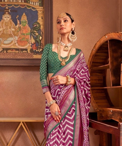 Hibiscus Patola Silk Readymade/Easy Saree
