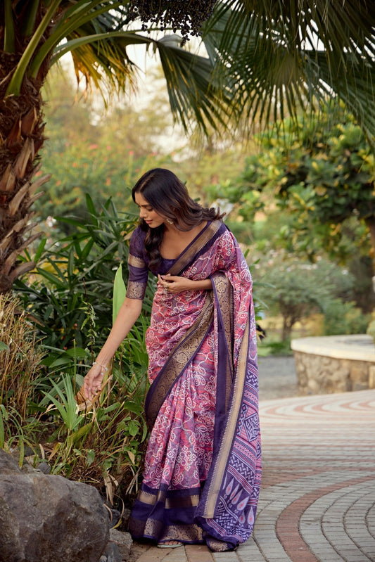 Coral Silk Cotton Office Wear Readymade/Easy Saree