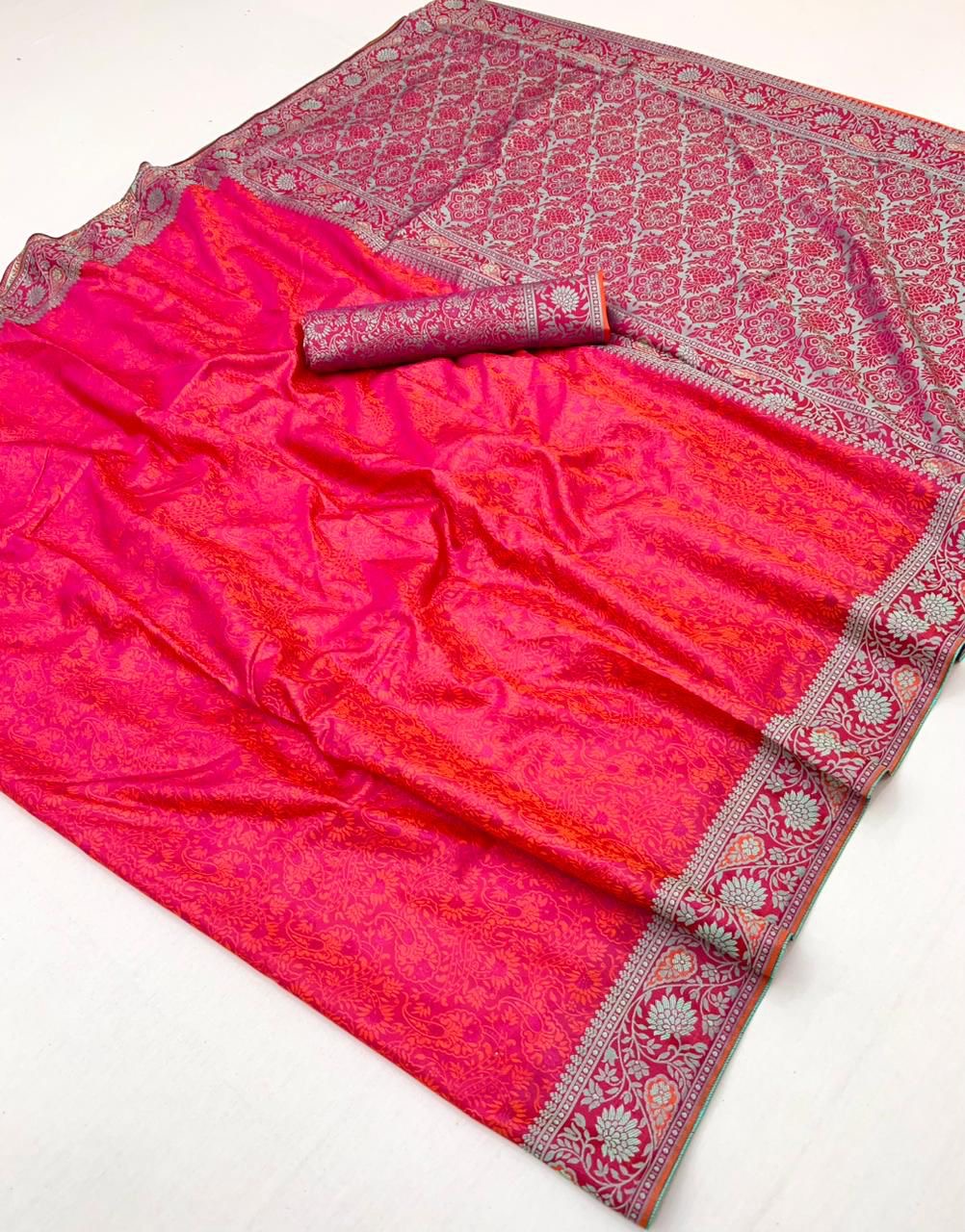 Fuchsia Readymade/Easy Kanjivaram Saree