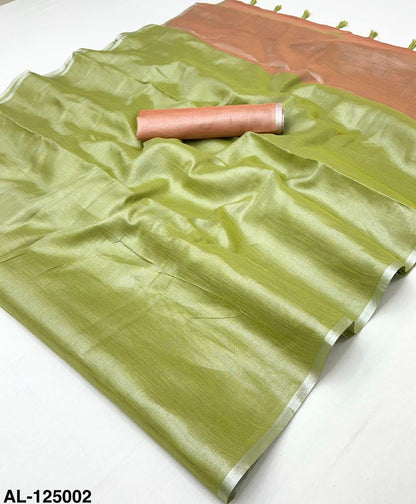 Pastel Green Tissue Silk Ready To Wear/Easy Saree
