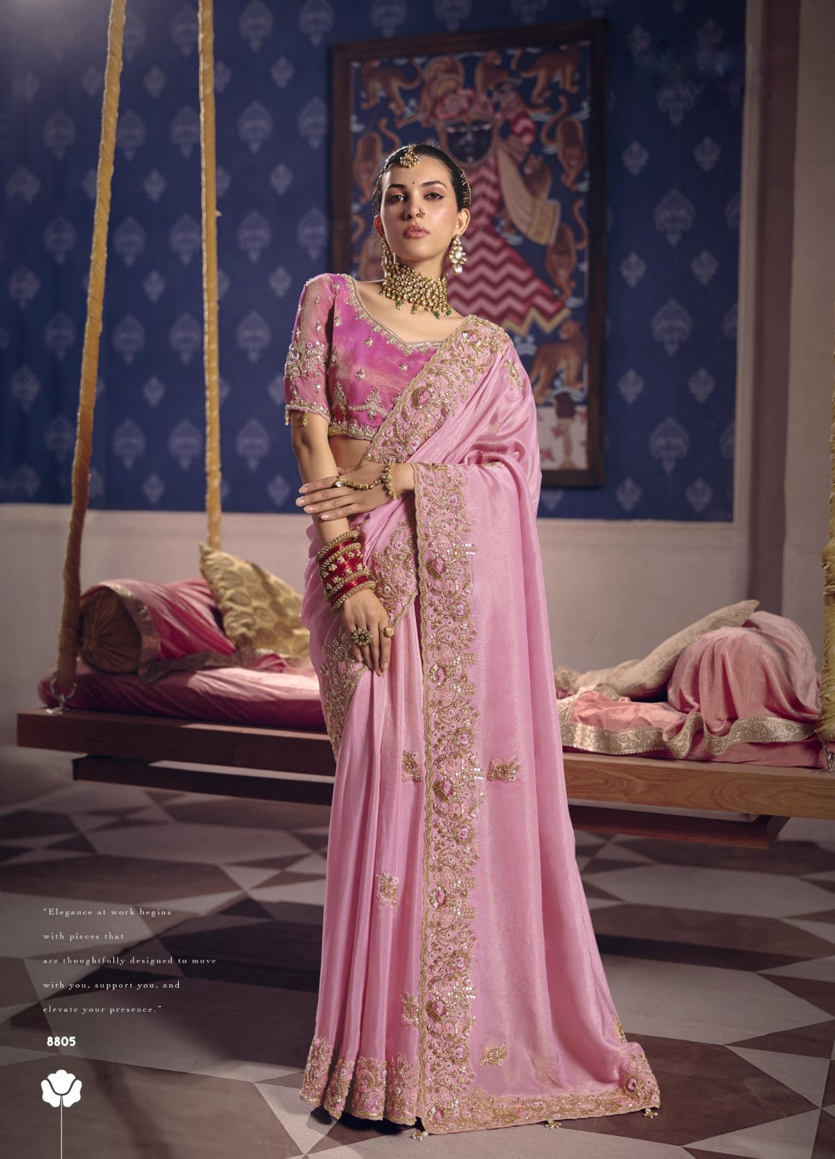 Pink Designer Silk Ready To Wear/Easy Saree by Stylebypanaash