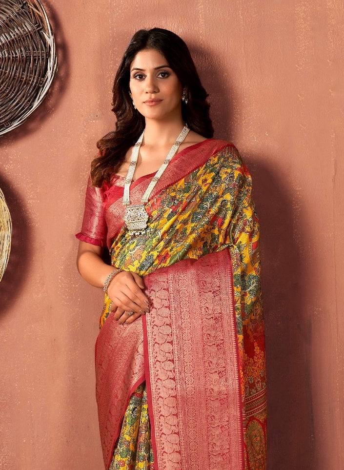 MultiColor Cotton Silk Saree - Panaash Saree