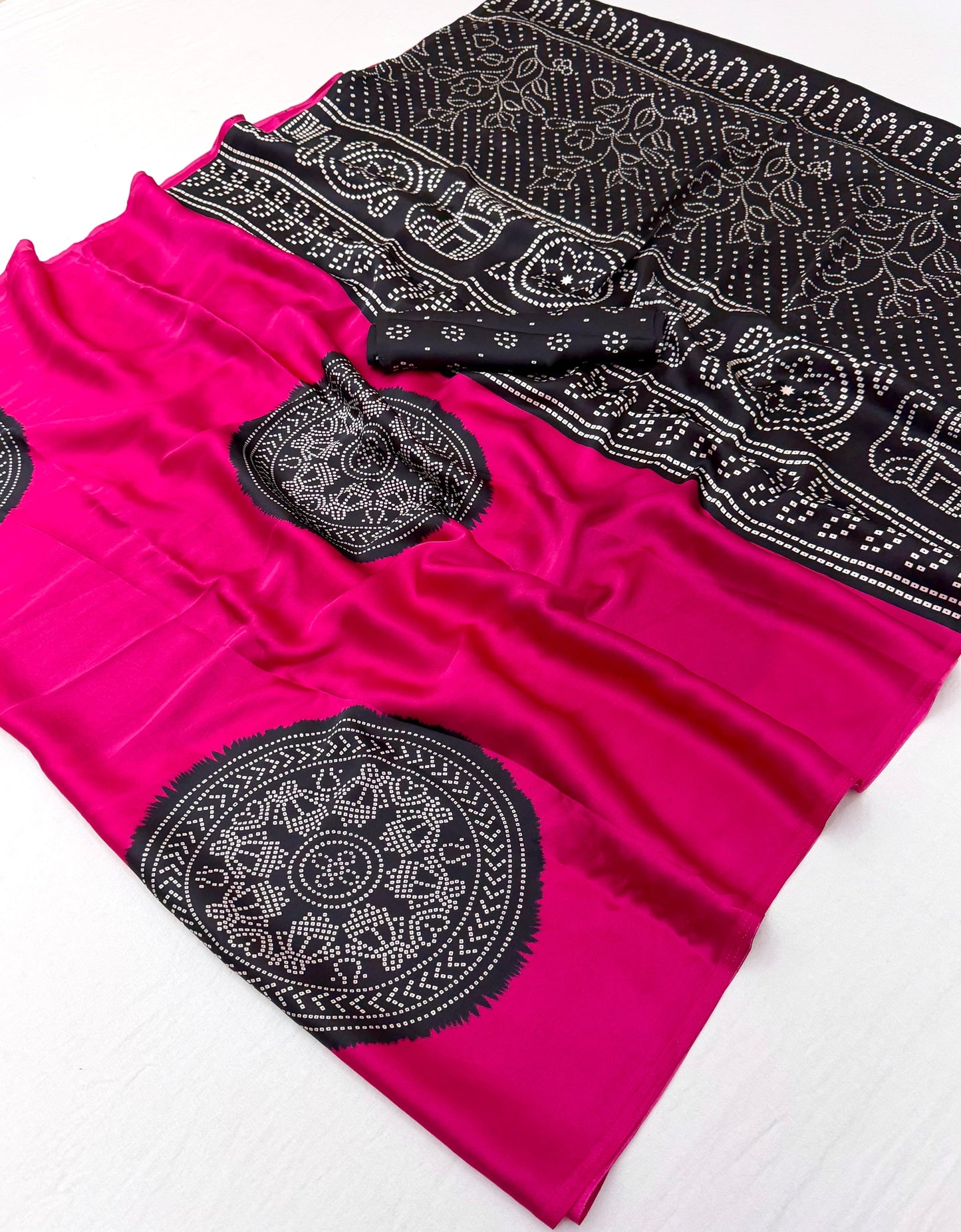 Pink Modal Silk Ready To Wear/Easy Saree by Stylebypanaash