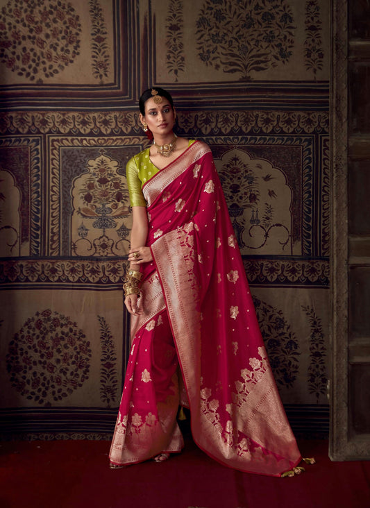 Red Kanjivaram Designer Silk Readymade/Easy Saree