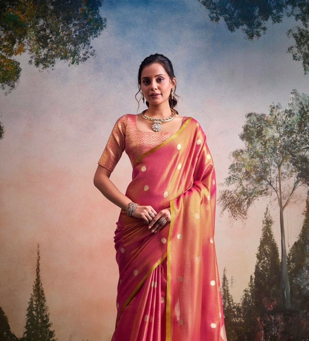 Steel Grey Tissue Silk Normal Drape Saree - Panaash Saree
