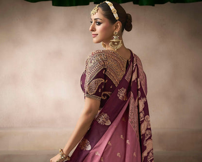 Mauve Color Designer Kanjivaram Readymade/Easy Saree