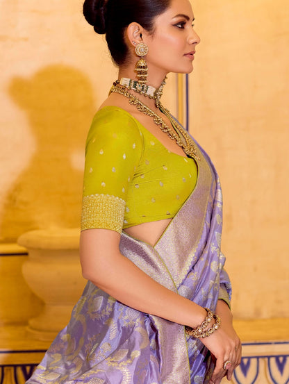 Lavender Designer Silk Readymade/Easy Saree