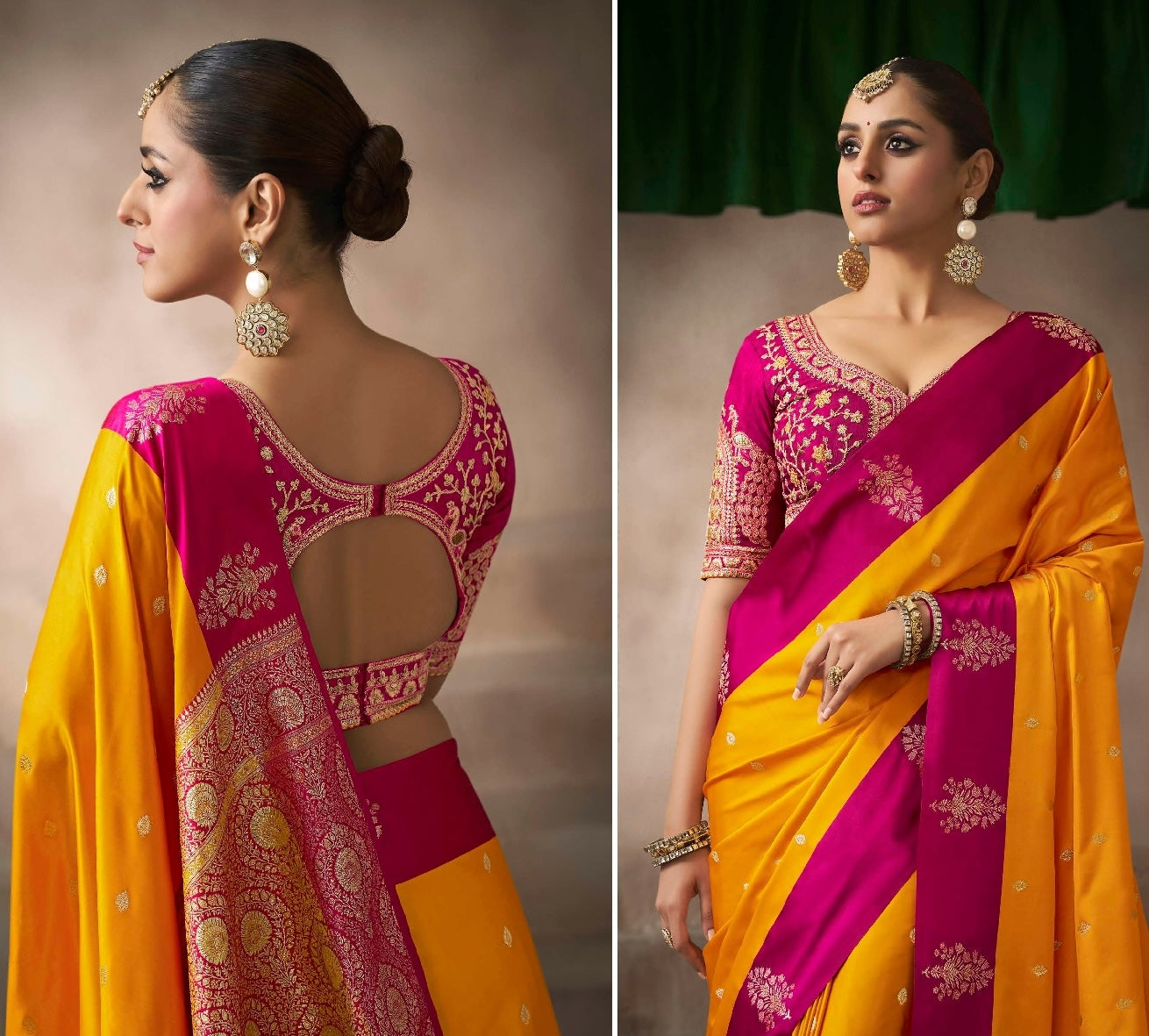 Yellow Color Designer Kanjivaram Readymade/Easy Saree