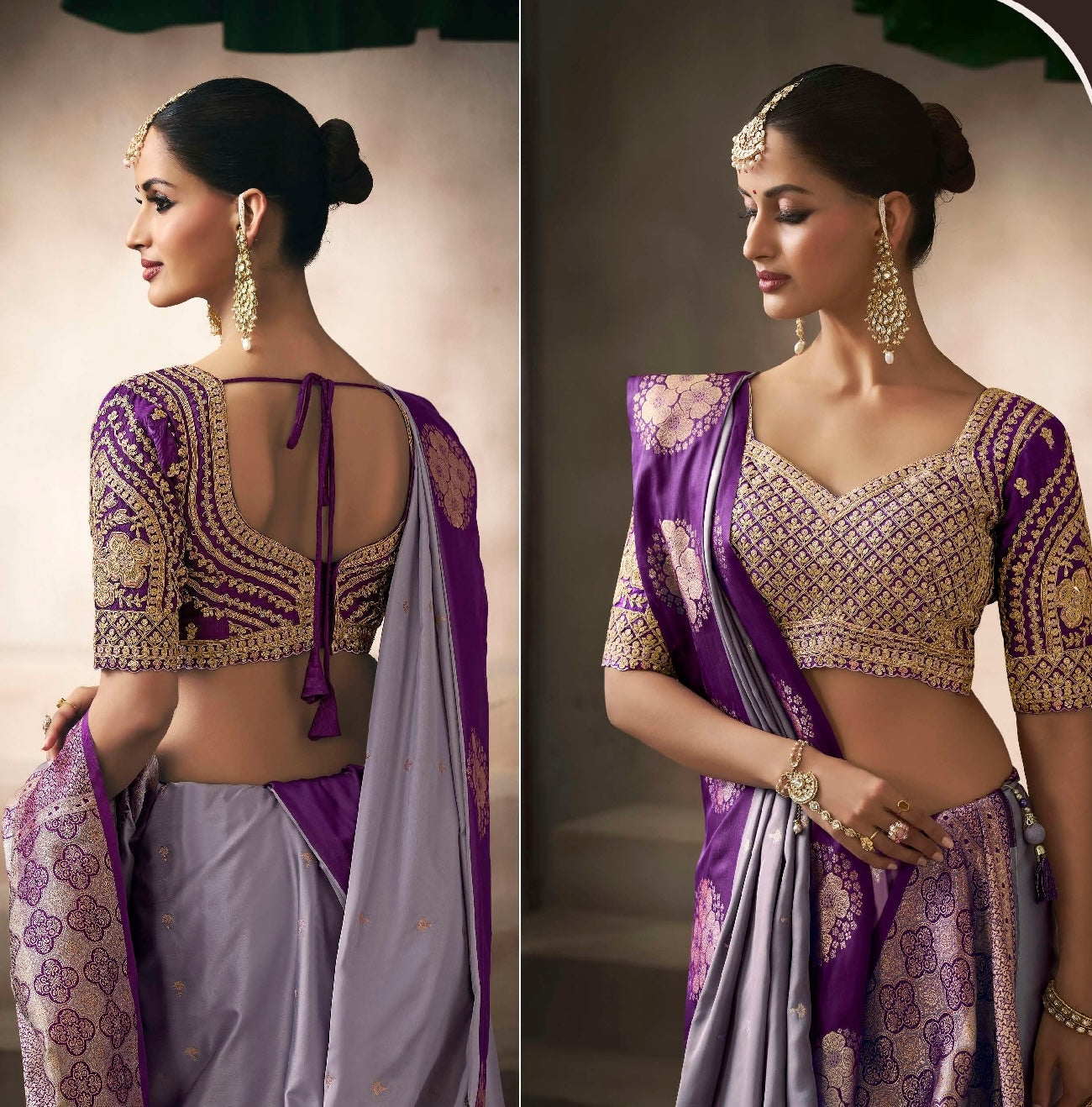 Lavender Color Designer Kanjivaram Readymade/Easy Saree