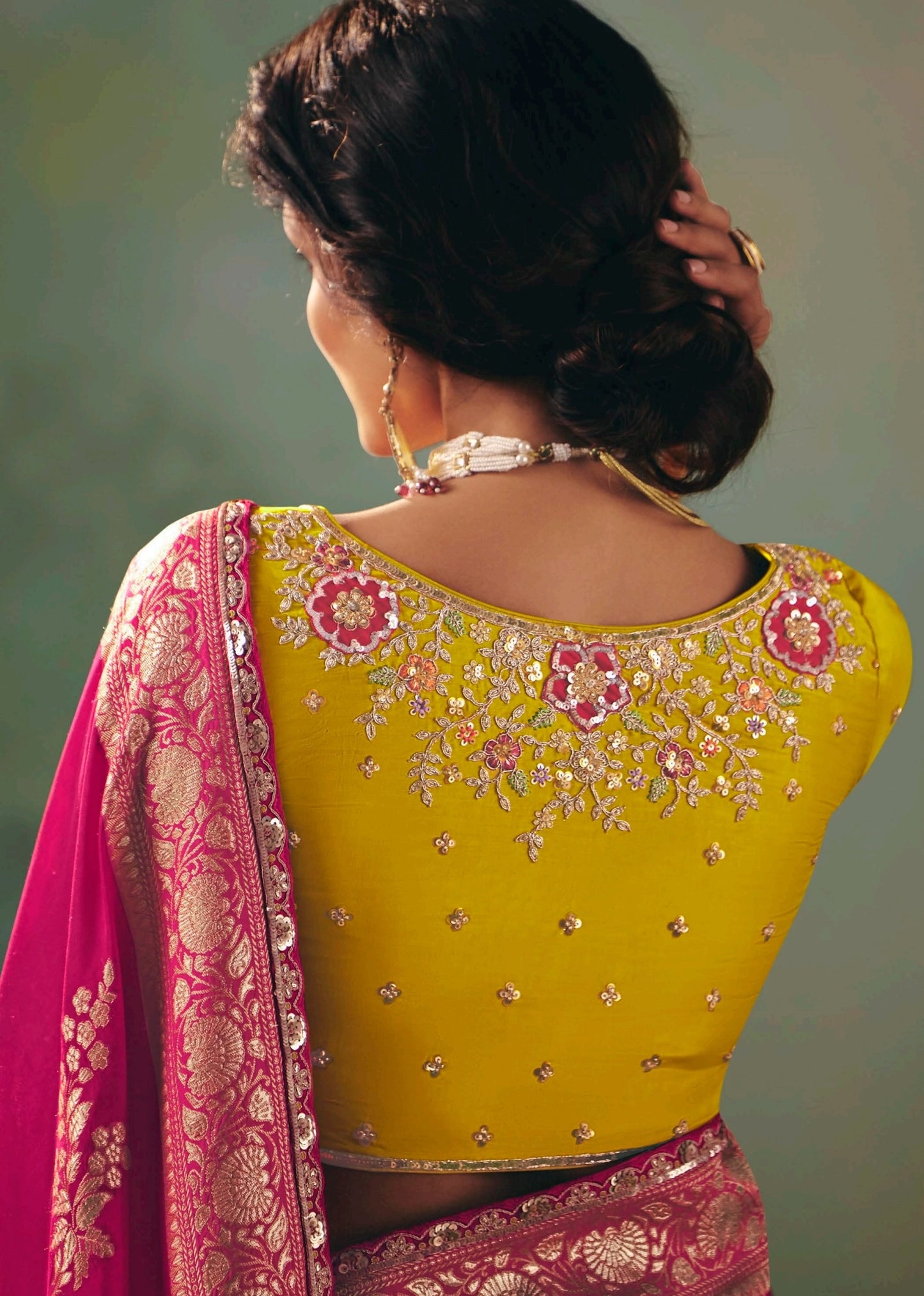 Pink Designer Kanjivaram Silk Readymade/Easy Saree