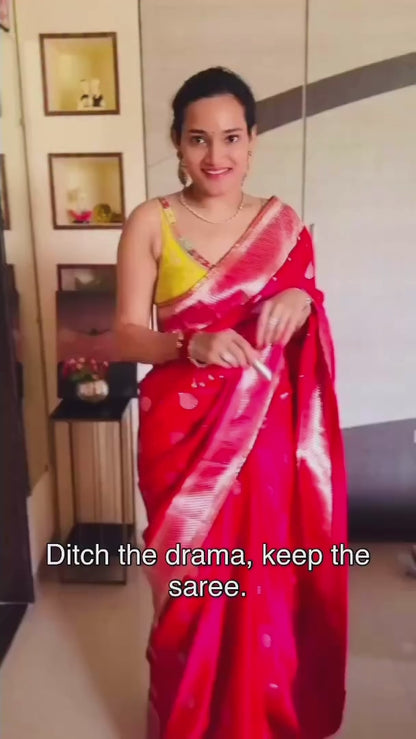 Pink Color Designer Kanjivaram Readymade/Easy Saree
