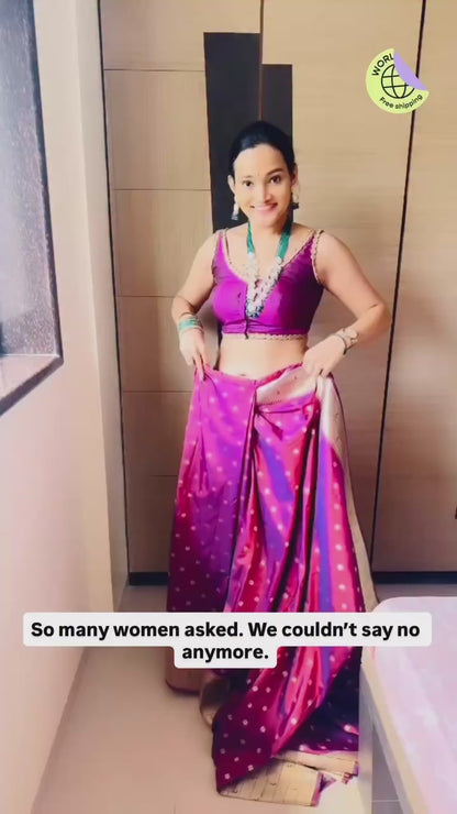 Magenta Paithani Silk Readymade/Easy Saree